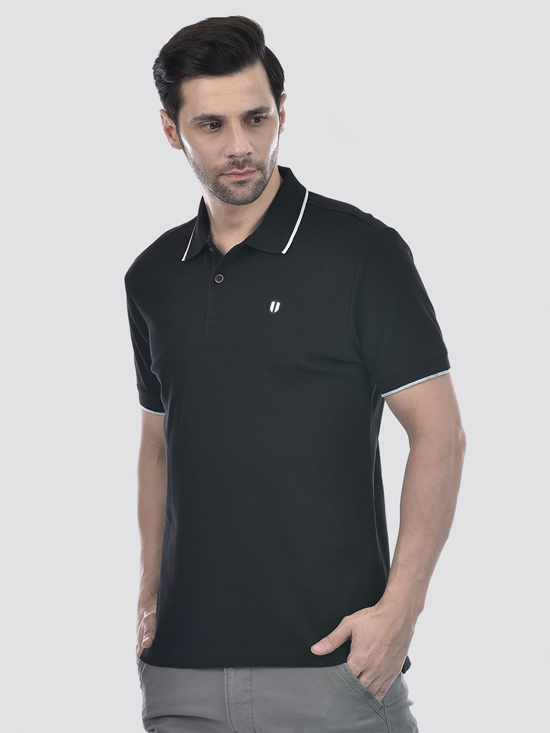 Numero Uno Men's Half Sleeve Regular Fit Black Polo T-Shirt
